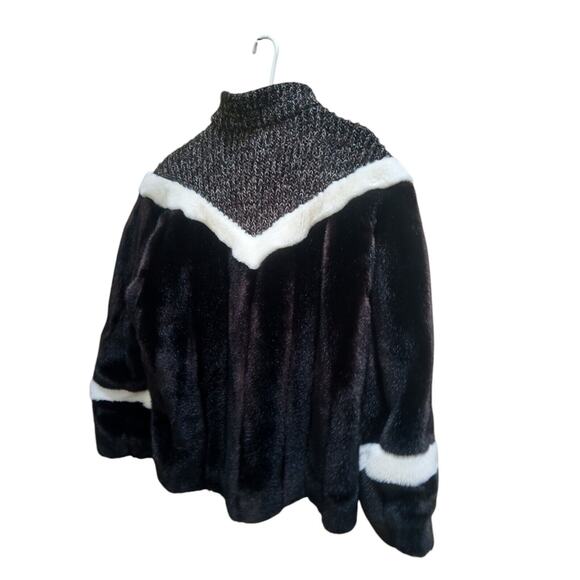 Vintage 80s Jacket Faux Fur Womens Size XL Brown Heavy Knit Union Made - Picture 4 of 13